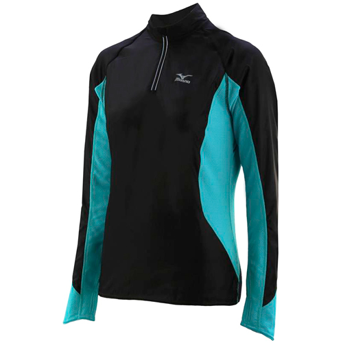 Футболка беговая Mizuno Breath Thermo Running Half Zip Shirt (Woven combo) Women's 77SP15093