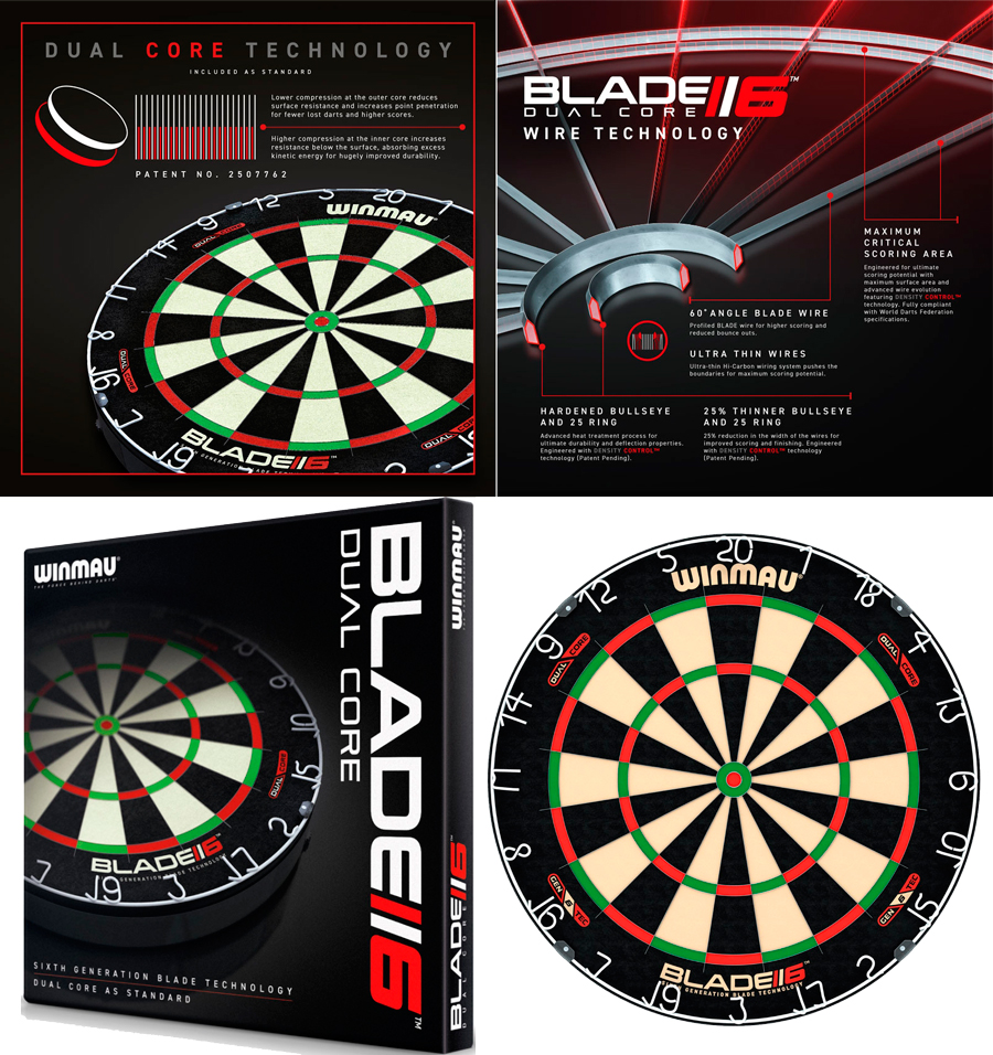 Мишень для Дартса Профессионального уровня Winmau Blade 6 Dual Core  winmau-dartbord-blade-6-dual-core
